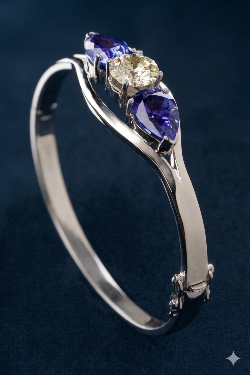 Certified diamond and colored stone bracelet
